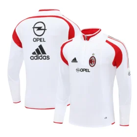 Sudadera Milan Blanca Retro Media Cremallera 2004/05 — Vista frontal