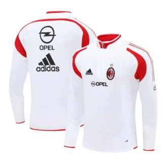 Felpa Milan 2004/05 Bianca Mezza Zip Retro - vista frontale