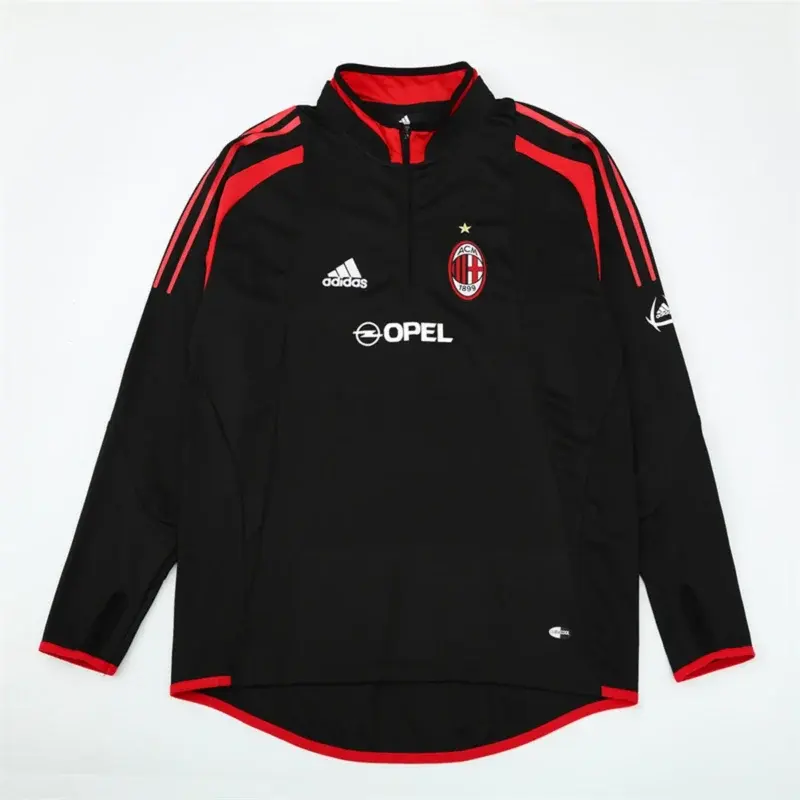Felpa Milan 2004/05 Nera Mezza Zip Retro - vista posteriore