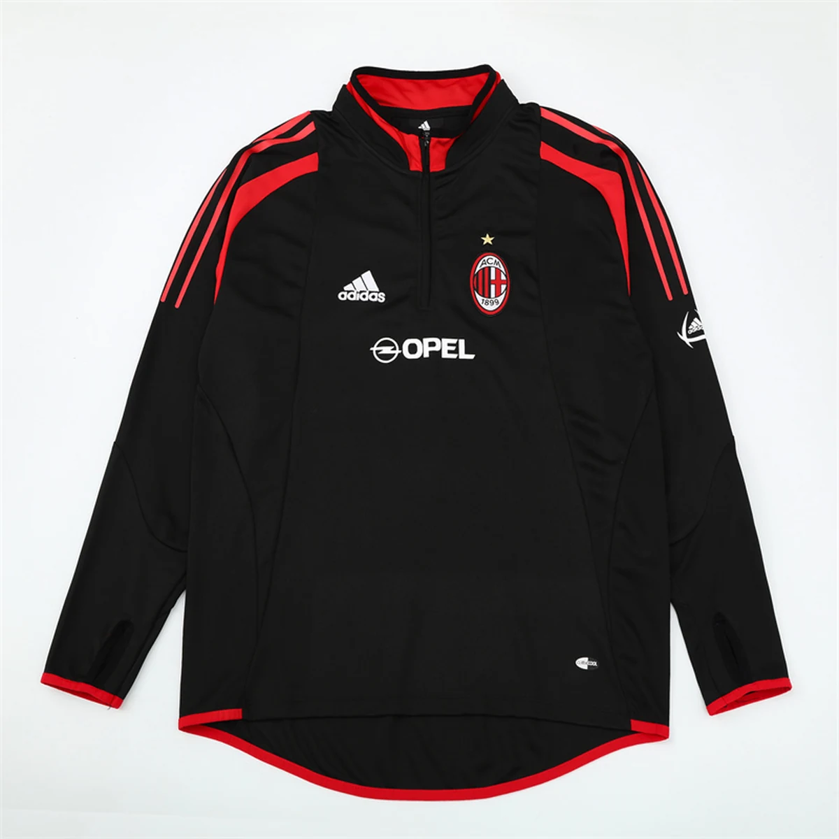 Felpa Milan 2004/05 Nera Mezza Zip Retro - vista posteriore