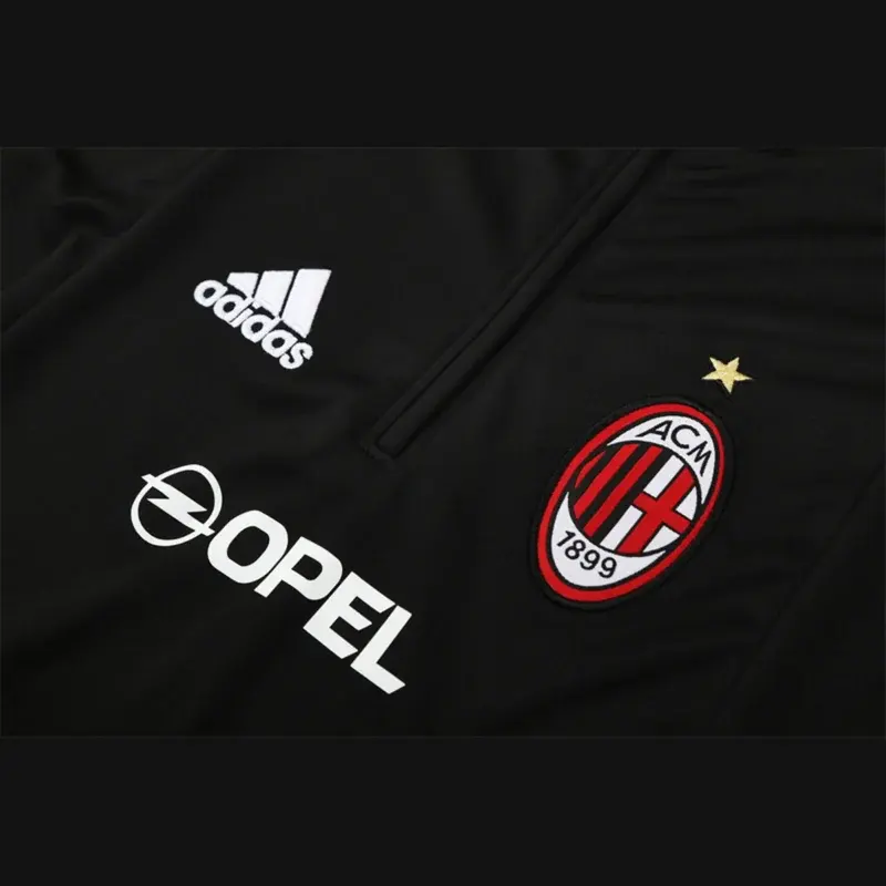 Felpa Milan 2004/05 Nera Mezza Zip Retro - dettaglio della zip
