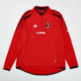 Felpa Milan 2004/05 Rossa Mezza Zip Retro - vista posteriore