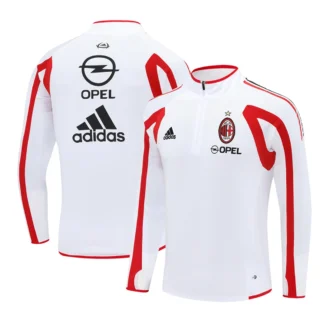 Felpa Milan 2005/06 Bianca Mezza Zip Retro - vista frontale
