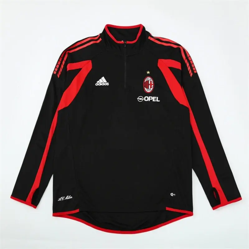 Felpa Milan 2005/06 Nera Mezza Zip Retro - vista posteriore