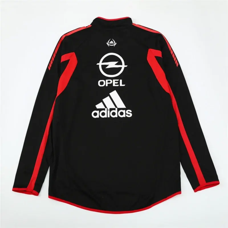 Felpa Milan 2005/06 Nera Mezza Zip Retro - dettaglio dello stemma