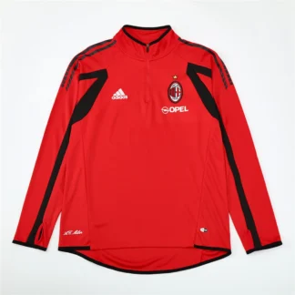 Foto Real Felpa Milan 2005/06 Rossa Mezza Zip Retro – Versione Tifoso