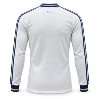 Camiseta Italia Manga Larga Mundial 2026 – Segunda Equipación – Jugador – vista posterior, presentación virtual basada en el producto