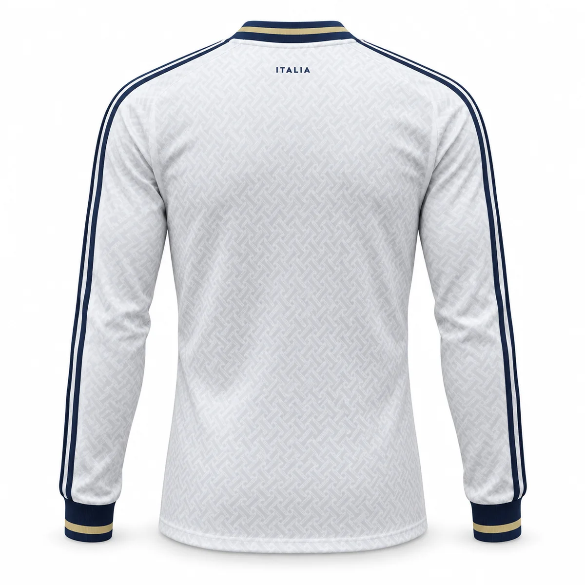 Seconda Maglia Italia Mondiale 2026 Manica Lunga – Giocatore – vista posteriore, presentazione virtuale basata sul prodotto