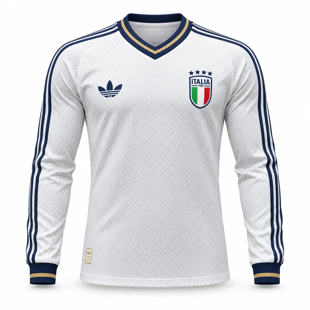 Seconda Maglia Italia Mondiale 2026 Manica Lunga – Giocatore – vista frontale, presentazione virtuale basata sul prodotto