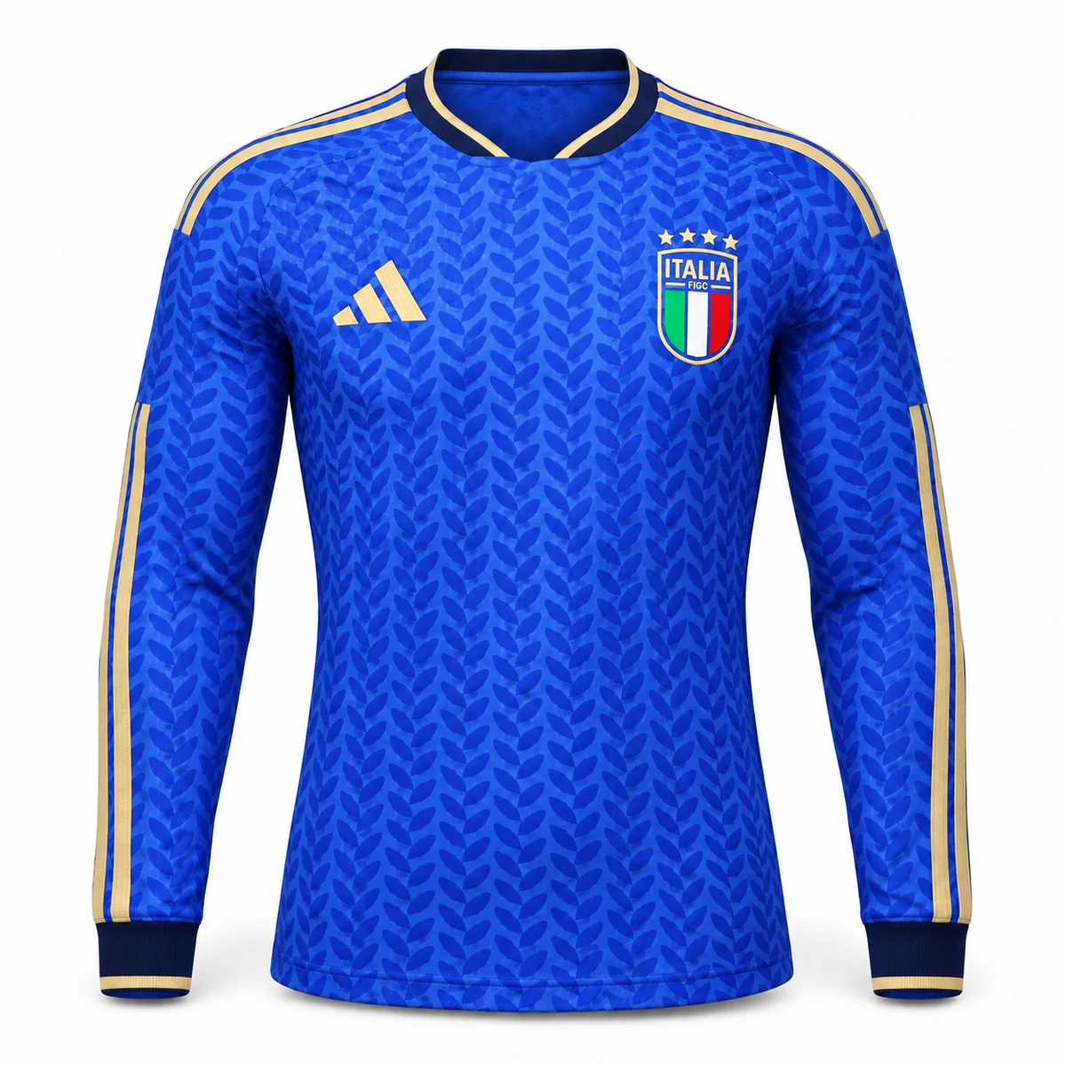 Prima Maglia Italia Mondiale 2026 Manica Lunga – Giocatore – vista frontale, presentazione virtuale basata sul prodotto