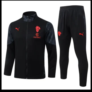 Tuta Milan 2025/26 nera full zip - giacca e pantaloni, vista frontale
