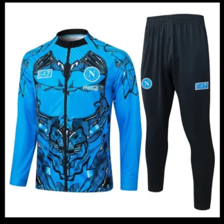 Tuta Napoli 2025/26 azzurra full zip - giacca e pantaloni, vista frontale