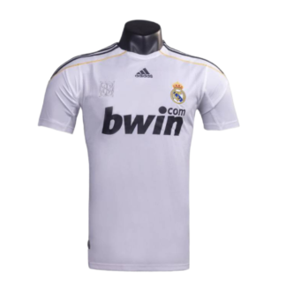 Maglia Real Madrid Retro 2009/10 Home fronte con sponsor bwin