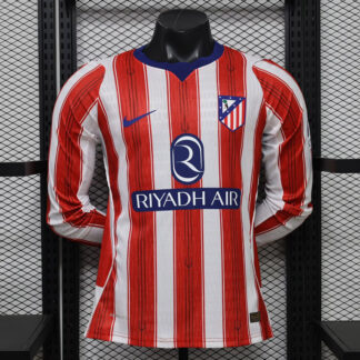 maglia atletico madrid manica lunga fronte righe rosse e bianche