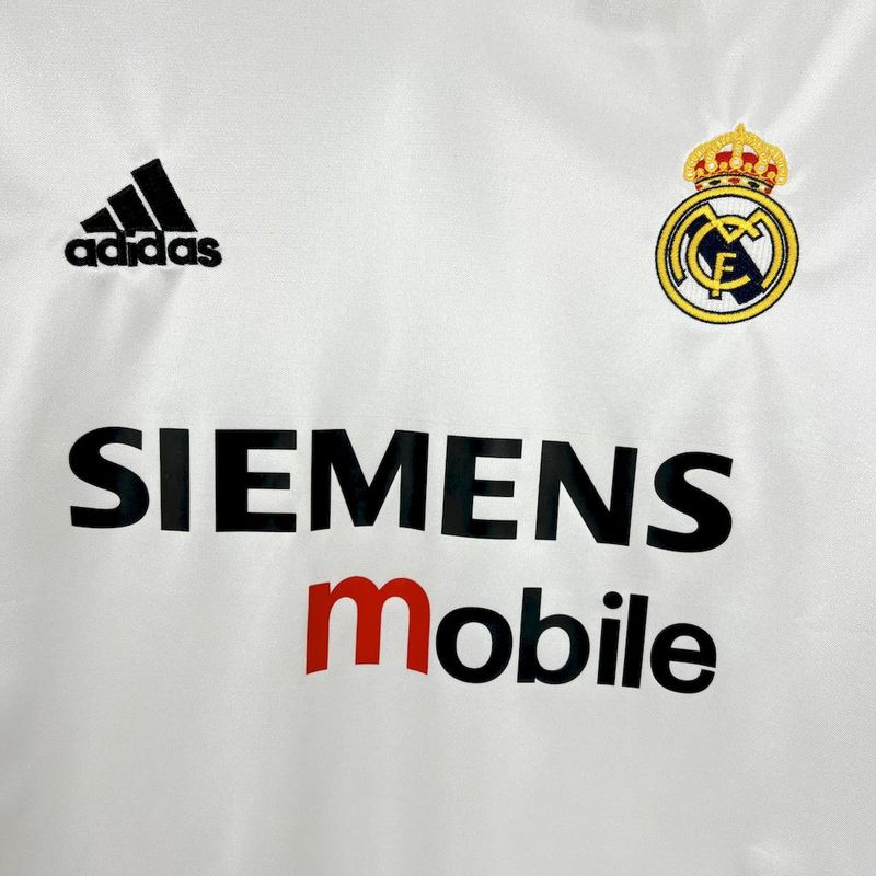 Maglia Real Madrid Retro 2004/05 dettaglio sponsor Siemens Mobile