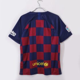 camiseta barcellona a scacchi retro con logo unicef