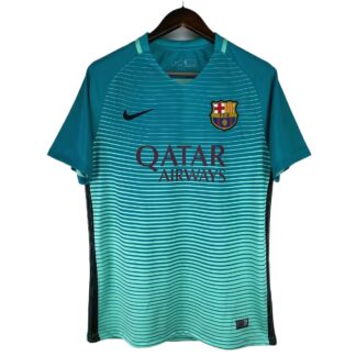 maglia barcellona third 2017 fronte verde smeraldo a righe