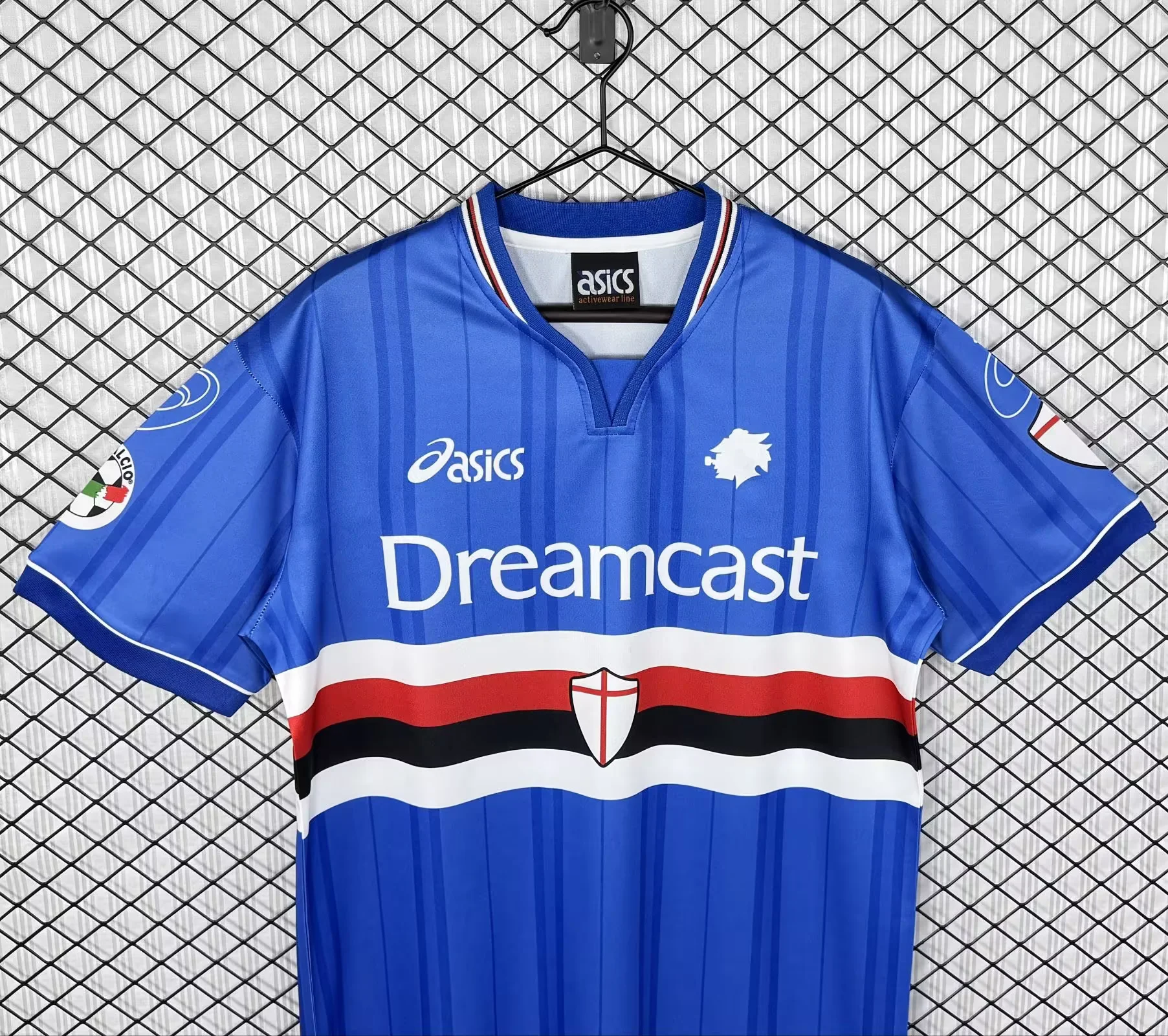 maglia sampdoria 2001/02 dettaglio collo fronte