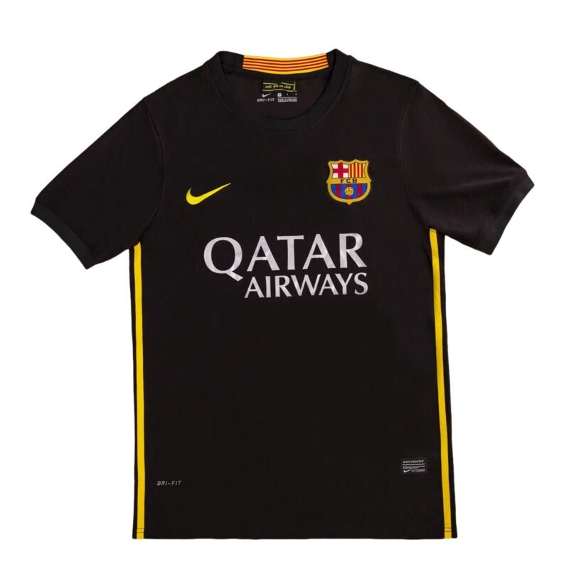 maglia barcellona nera 2014 fronte nero con sponsor giallo
