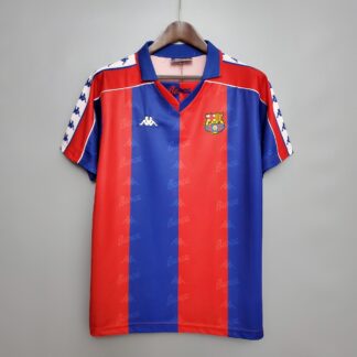 maglia barcellona 1995 fronte a strisce blaugrana anni novanta