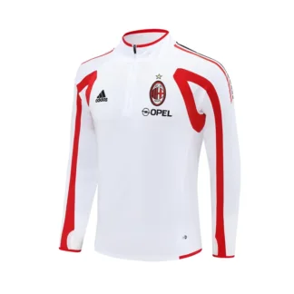 Felpa Milan Bianca Retro Mezza Zip 2005/06 – vista frontale del prodotto