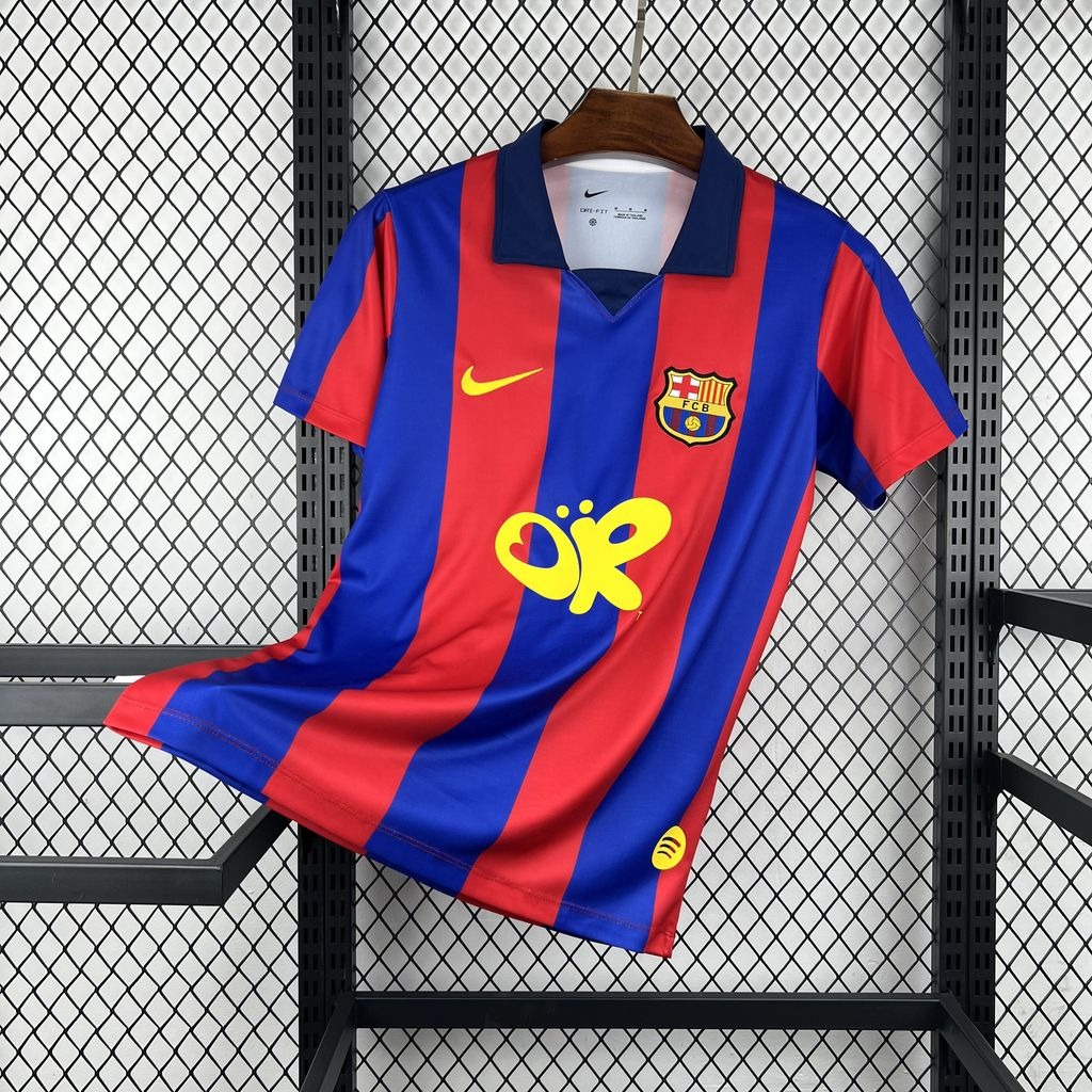 maglia barcellona special fronte blaugrana con farfalla gialla
