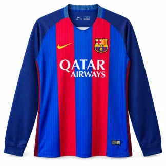 Prima Maglia Barcellona 2016/17 – Manica Lunga Retro – vista frontale, presentazione virtuale basata sul prodotto