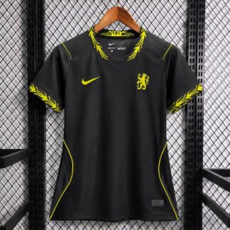 maglia chelsea nera fronte nero taglio donna