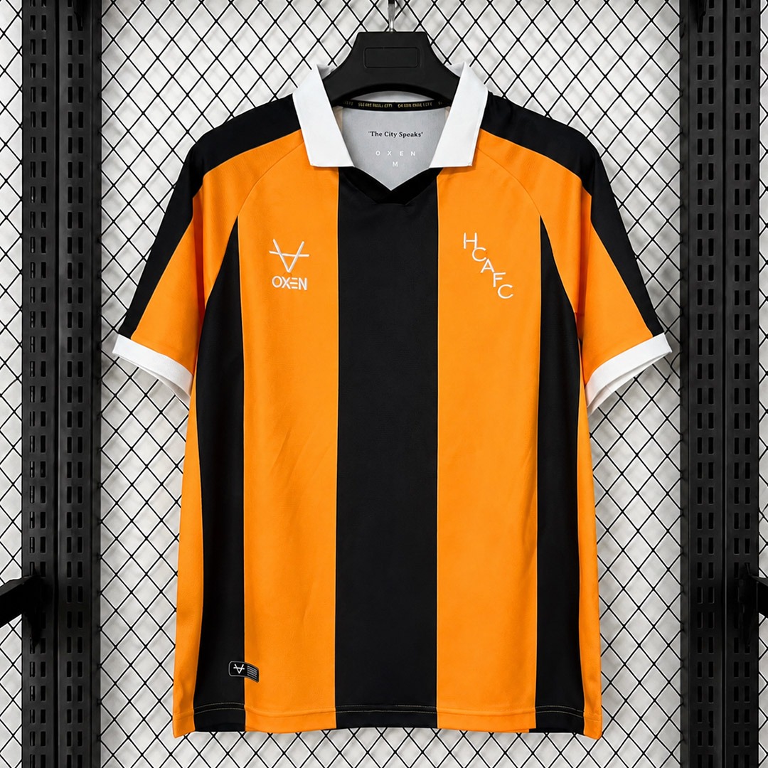 maglia hull city fronte ambra con banda nera