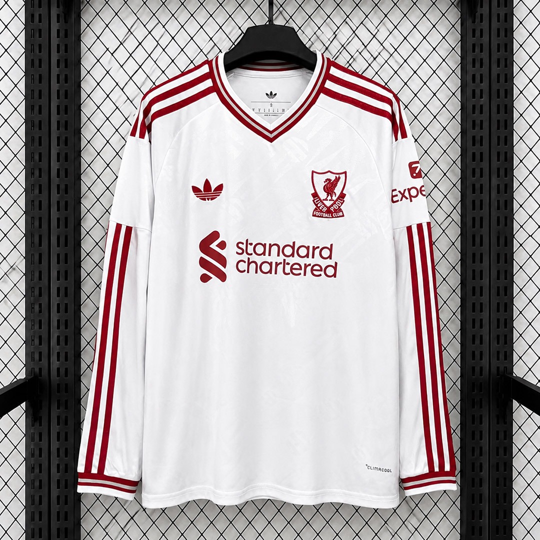 maglia liverpool maniche lunghe fronte bianco away manica lunga