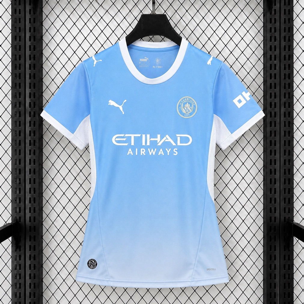 maglia manchester city donna fronte celeste taglio donna