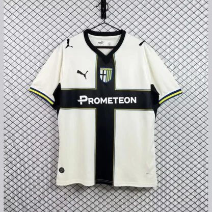 camiseta parma 2026 fronte crema con croce nera