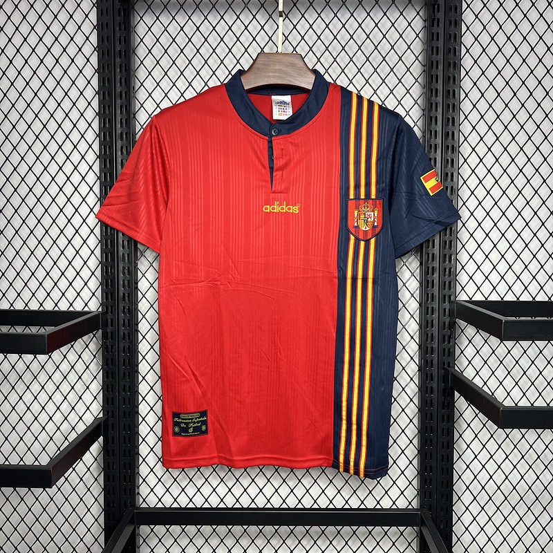 maglia spagna 1996 fronte rosso euro 96