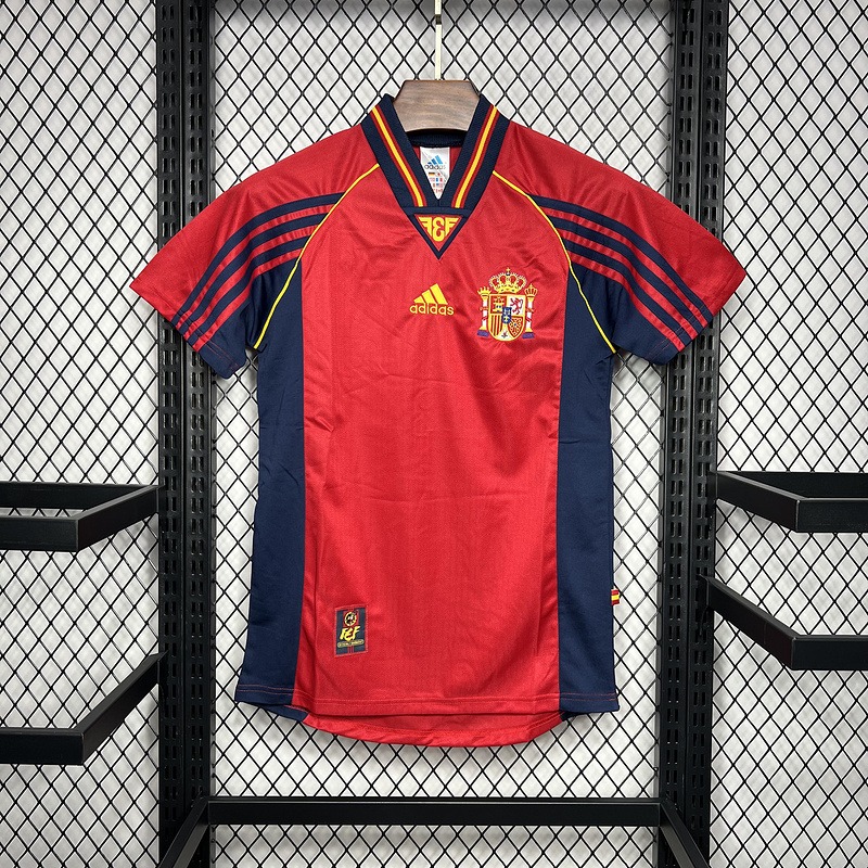 maglia spagna 1998 fronte rosso francia 98