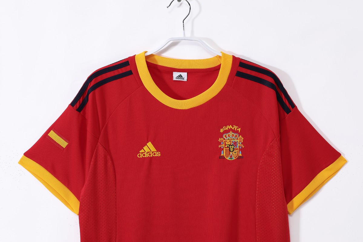 maglia spagna 2002 polsino giallo e blu