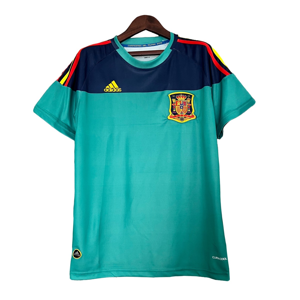 maglia spagna portiere 2010 fronte verde acqua portiere