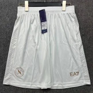 Pantaloncini Napoli 2025/26 Bianchi e Oro con scudetto SSC Napoli