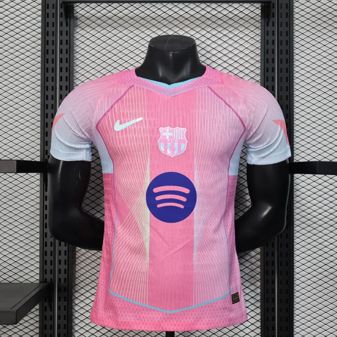 maglia barcellona rosa fronte rosa giocatore