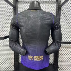 camiseta Barcelona away 2027 mangas largas retro negro morado