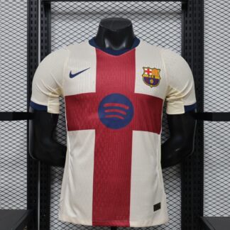 maglia barcellona crema fronte crema con croce granata