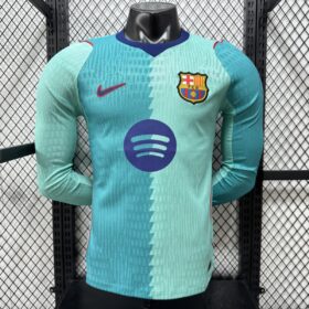 camiseta Barcelona third 2027 mangas largas frente verde agua mangas largas