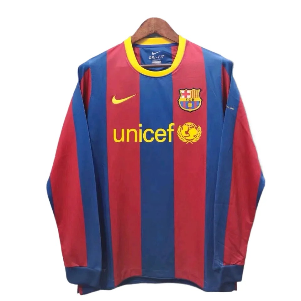 maglia barcellona 2011 maniche lunghe fronte strisce maniche lunghe