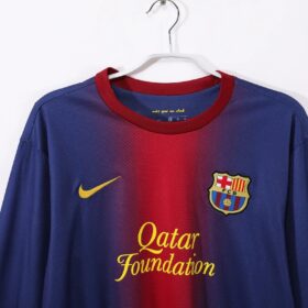 camiseta barcellona 2013 maniche lunghe fronte in alto da vicino