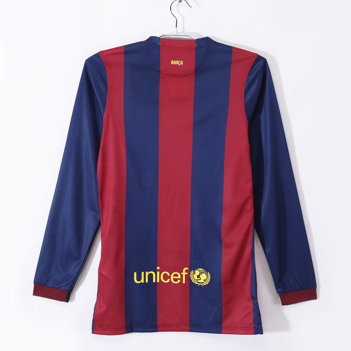maglia barcellona 2015 maniche lunghe retro con scritta unicef