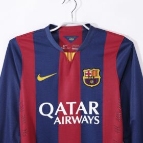 camiseta barcellona 2015 maniche lunghe colletto a V da vicino