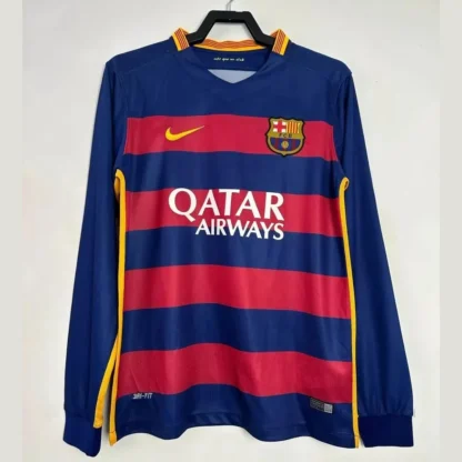 camiseta barcellona 2016 maniche lunghe fronte righe orizzontali maniche lunghe