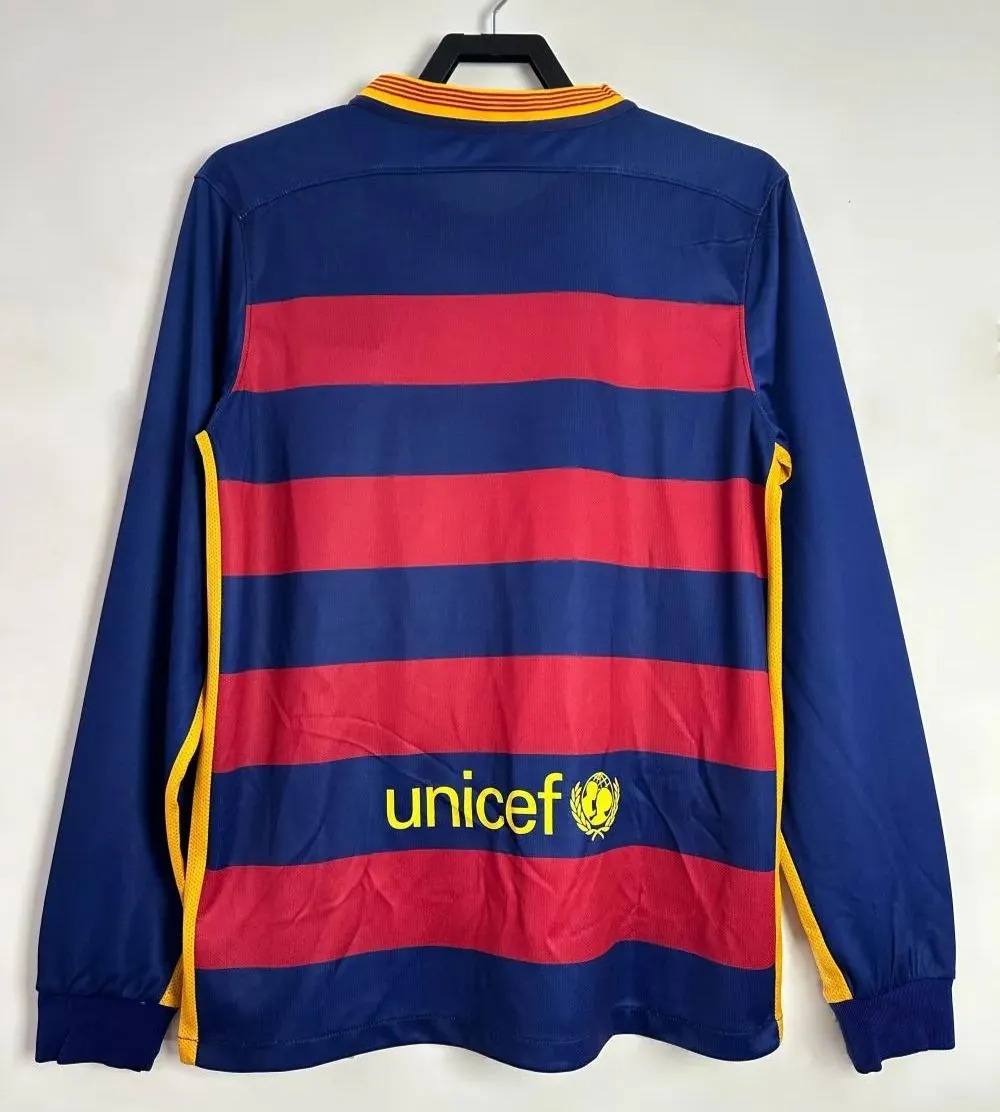 maglia barcellona 2016 maniche lunghe retro righe orizzontali