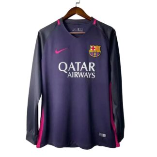 maglia barcellona away 2017 maniche lunghe fronte viola maniche lunghe