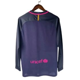 camiseta Barcelona away 2017 mangas largas retro morado con logo rosa