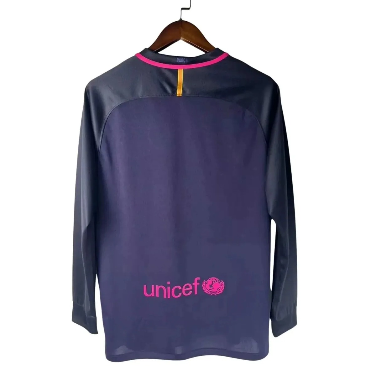 maglia barcellona away 2017 maniche lunghe retro viola con logo rosa